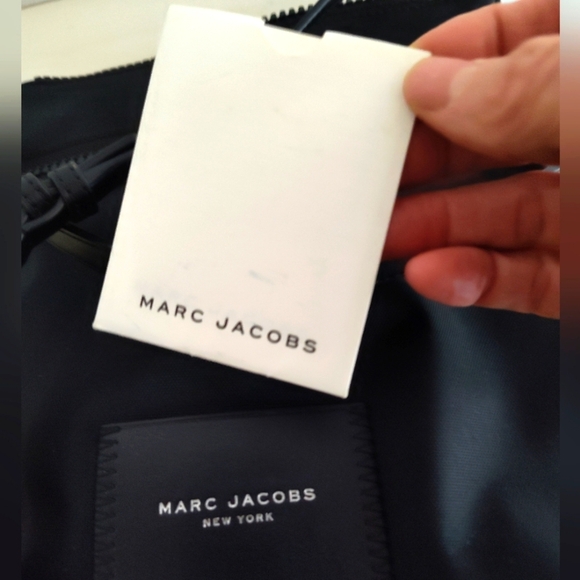 Marc Jacobs North South Messenger Crossbody Bag | Black Nylon With Leather Trim - Picture 8 of 10